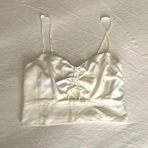 Abercrombie white silk crop top